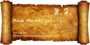 Mauk Harkány névjegykártya